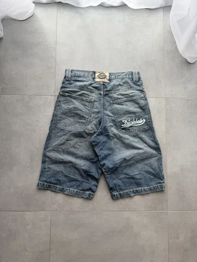 Pre-owned Dickies Vintage Baggy  Jeans Short Cargo Rap Skater Big Logo In Blue