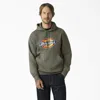 Dickies Water Repellent Tri-color Logo Hoodie In Green