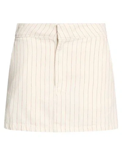 Dickies Woman Mini Skirt Ivory Size 28 Cotton In White