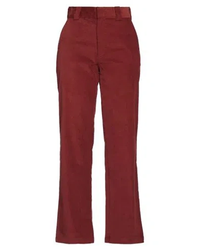 Dickies Woman Pants Brick Size 30 Cotton, Polyester, Elastane In Red