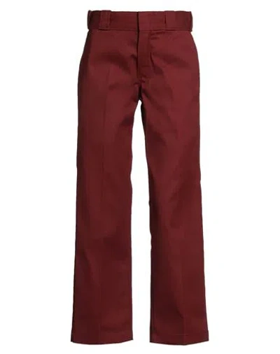 Dickies Woman Pants Brick Size 27w-28l Polyester, Cotton In Red