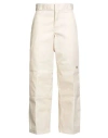 Dickies Woman Pants Cream Size 28w-30l Polyester, Cotton In Neutral