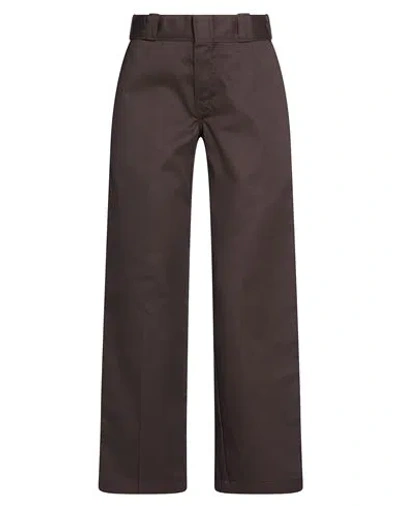 Dickies Woman Pants Dark Brown Size 26w-28l Polyester, Cotton