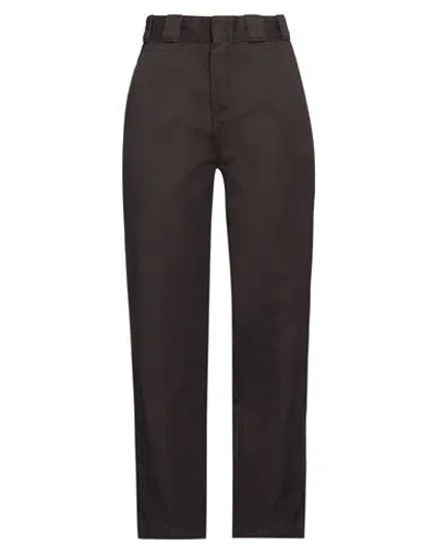 Dickies Woman Pants Dark Brown Size 26 Polyester, Elastane