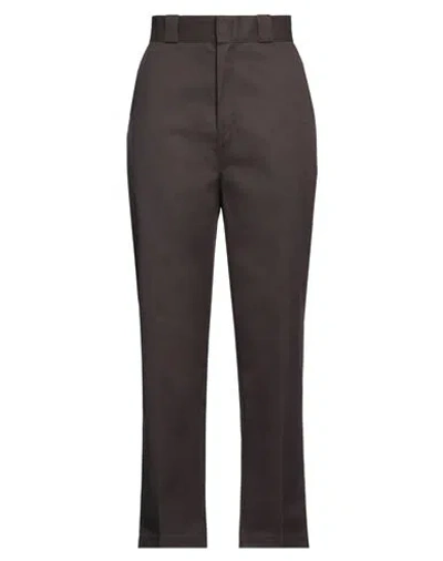 Dickies Woman Pants Dark Brown Size 30 Polyester, Cotton