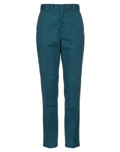Dickies Woman Pants Deep Teal Size 34w-32l Polyester, Cotton In Green