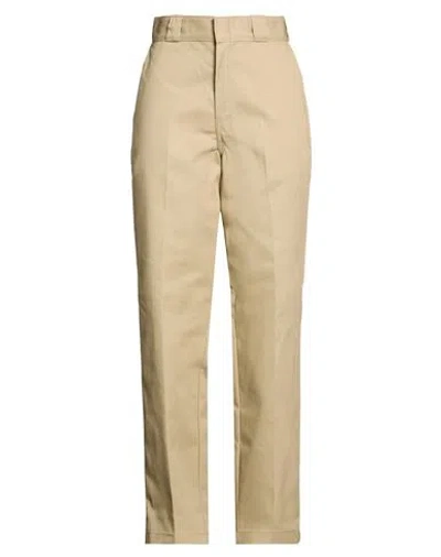 Dickies Woman Pants Khaki Size 27w-32l Polyester, Cotton In Beige