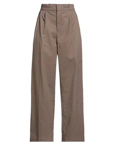 Dickies Woman Pants Khaki Size 28 Polyester, Cotton In Brown