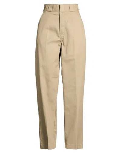 Dickies Woman Pants Khaki Size 28 Polyester, Cotton In Sand