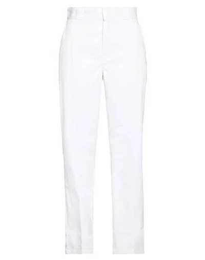 Dickies Woman Pants White Size 28w-30l Polyester, Cotton