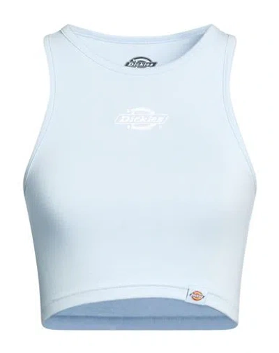 Dickies Woman Tank Top Light Blue Size Xxs Cotton, Elastane