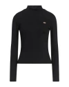 Dickies Woman Turtleneck Black Size M Cotton, Elastane