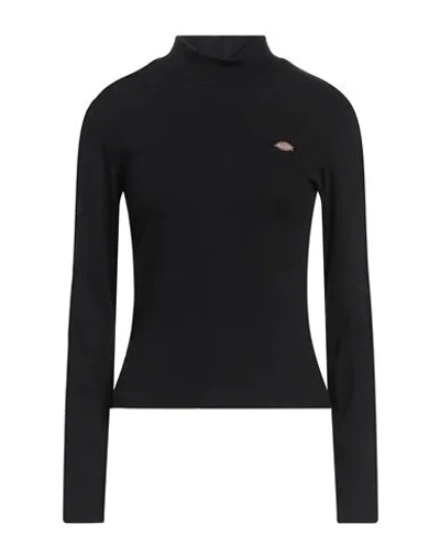 Dickies Woman Turtleneck Black Size M Cotton, Elastane
