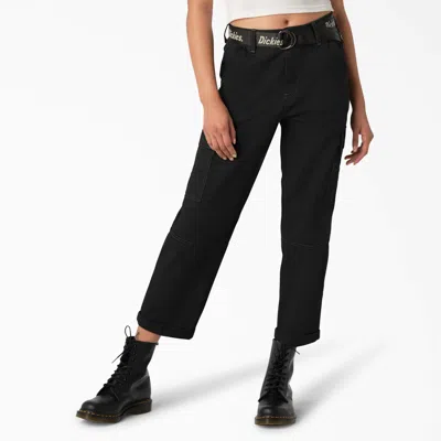 Dickies Women's Contrast Stitch Cropped Cargo Pants In Black