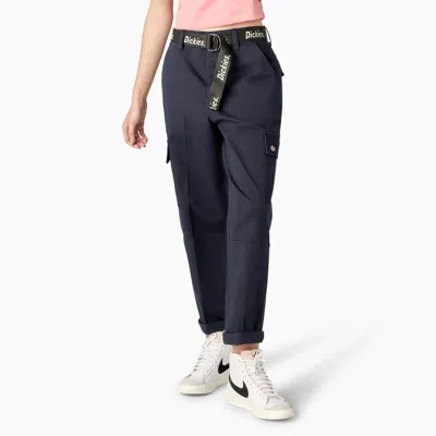 Dickies Women's Contrast Stitch Cropped Cargo Pants In Blue