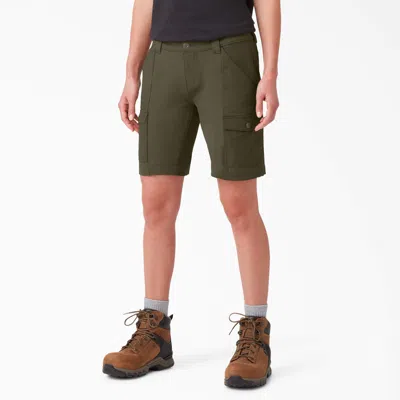 Dickies Women's Cooling Cargo Shorts, 10" In Green