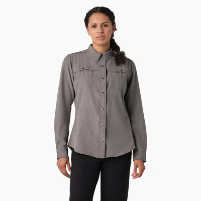 Dickies Women's Cooling Roll-tab Work Shirt In Grey