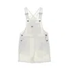 Dickies Women's Duck Canvas Bib Short Stone Washed Cloud Dungarees In Stone Washed Cloud