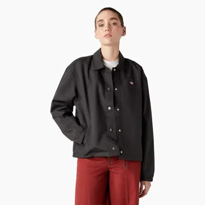 Dickies Oakport Cropped Coach Jacket In Black