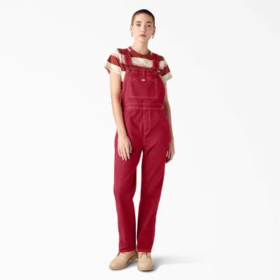 Dickies Women's Regular Fit Bib Overalls In Red