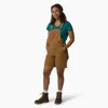 Dickies Women's Relaxed Fit Bib Shortalls, 7" In Brown