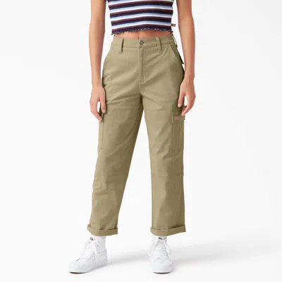 Dickies Women's Relaxed Fit Cropped Cargo Pants In Brown