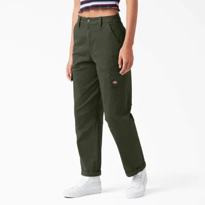 Dickies Women's Relaxed Fit Cropped Cargo Pants In Green