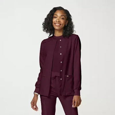 Dickies Womens Scrub Jackets In Burgundy
