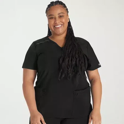 Dickies Womens V Neck Short Sleeve Scrub Top In Black