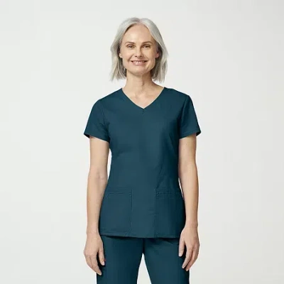 Dickies Womens V Neck Short Sleeve Scrub Top In Blue