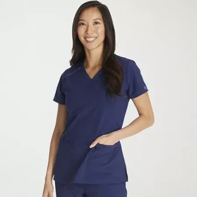 Dickies Womens V Neck Short Sleeve Scrub Top In Blue