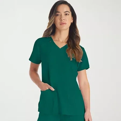 Dickies Womens V Neck Short Sleeve Scrub Top In Green