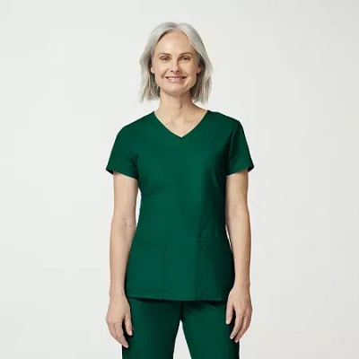 Dickies Womens V Neck Short Sleeve Scrub Top In Green