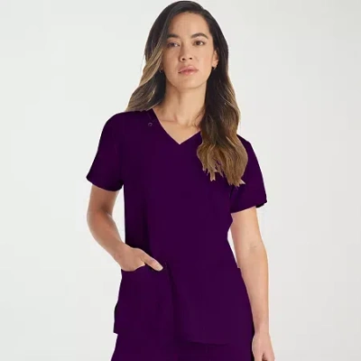 Dickies Womens V Neck Short Sleeve Scrub Top In Purple