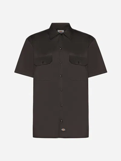 Dickies Work Cotton-blend Shirt In Dark Brown