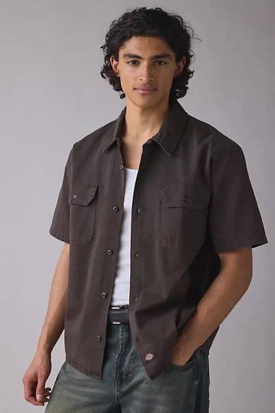 Dickies Worn In Lightweight Short Sleeve Shirt Top In Brown, Men's At Urban Outfitters