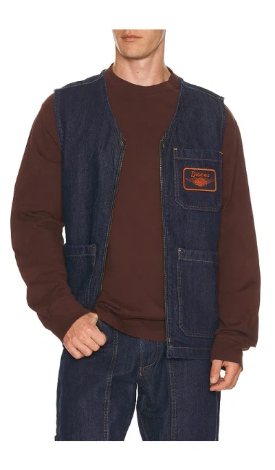 Dickies X Harley Davidson Denim Vest In Brown