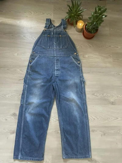 Pre-owned Dickies X Made In Usa Dickies Vintage Made In Usa Bib Overalls In Denim