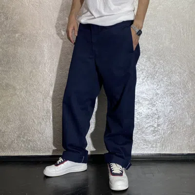 Pre-owned Dickies X Skategang Dickies 873 Vintage Straight Trousers Slim Fit Pants Y2k 00s In Navy