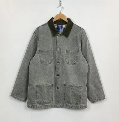 Pre-owned Dickies X Skategang Vintage Dickies Velvet Button Jacket Pocket 90's Hype In Faded Green