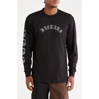Dickies X Spitfire Long Sleeve Cotton Graphic T-shirt In Black