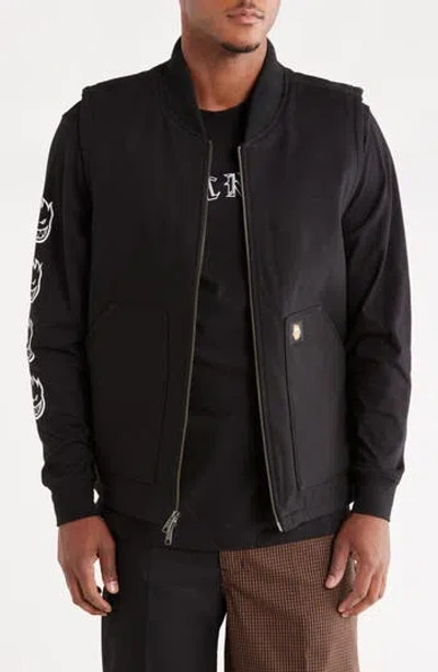 Dickies X Spitfire Zip Vest In Black