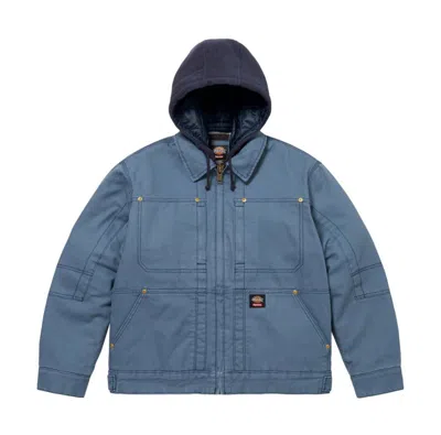 Pre-owned Dickies X Supreme Dickies Light Blue Hooded Work Jacket