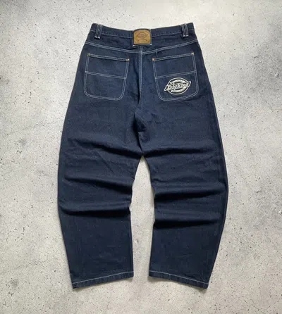 Pre-owned Dickies X Vintage Dickies Baggy Vintage Jeans Workwear Pocket Logo Denim Pants In Denim Blue