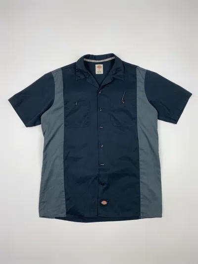 Pre-owned Dickies X Vintage Dickies Two Tone Short Sleeve Work Shirt In Black/gray