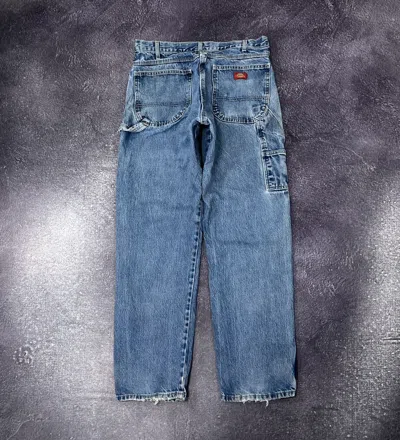 Pre-owned Dickies X Vintage Dickies Y2k Faded Blue Distressed Work Baggy Jeans