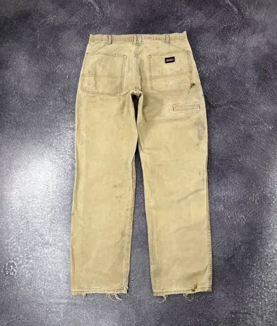 Pre-owned Dickies X Vintage Dickies Y2k Faded Cream Distressed Baggy Pants Jeans