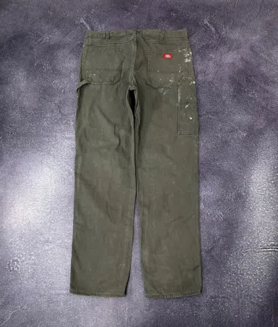 Pre-owned Dickies X Vintage Dickies Y2k Hand Painted Work Baggy Pants Jeans In Khaki