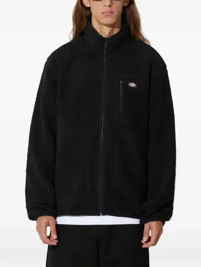 Dickies Zip-up Fleece Sweater In Black