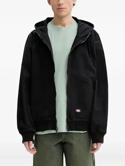 Dickies Zip-up Hooded Jacket In Black